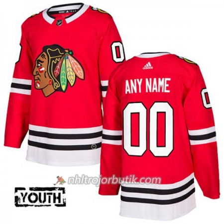 Barn Ishockey Chicago Blackhawks Tröja med eget tryck Adidas 2017-2018 Röd Authentic